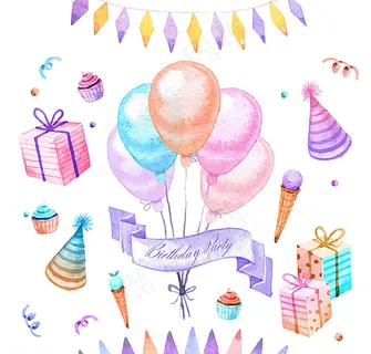 生日派对元素图片 生日派对元素图片