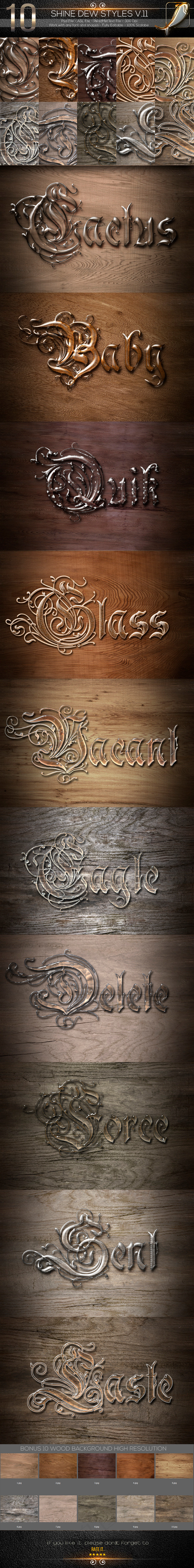 10款透明水滴艺术字PS样式