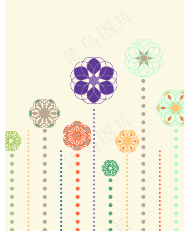 抽象花朵几何图案创意设计ai矢量模版下载