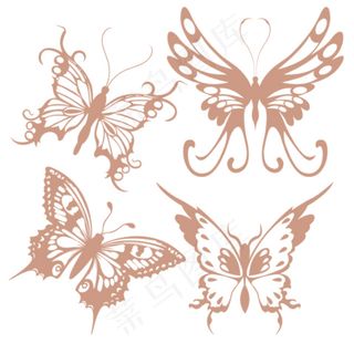 精美的蝴蝶笔刷图片