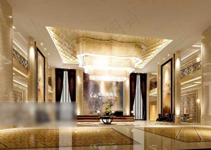 欧式大厅3D效果模型