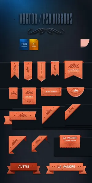 折角贴纸标签PSD素材免费下