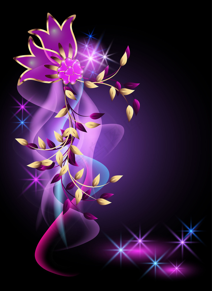 梦幻魅影矢量花纹素材
