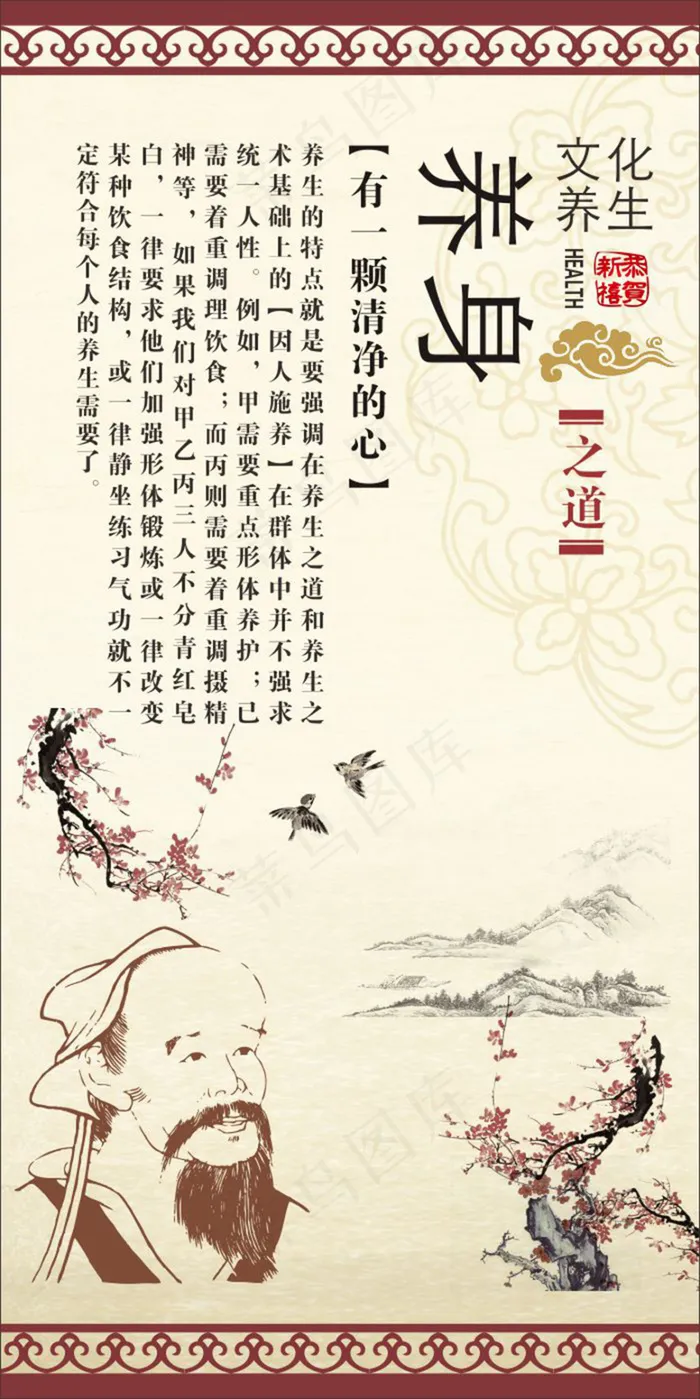 中华传统中医养生文化海报cdr矢量模版下载