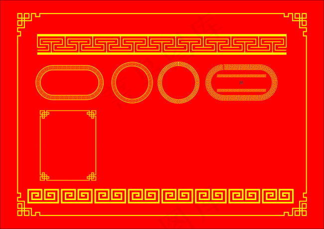 中国风的花纹花边纹理图cdr矢量模版下载