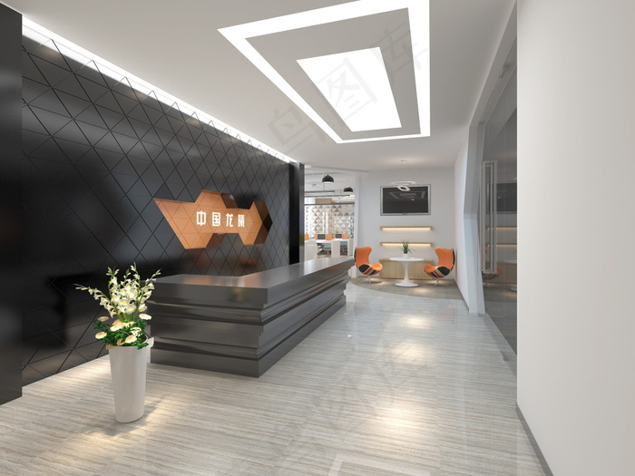某化妆品办公室前厅设计效果图