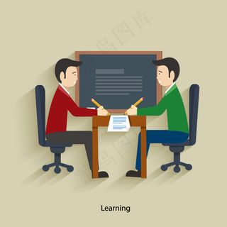 学习中的商务人士矢量素材.z