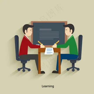 学习中的商务人士矢量素材.z