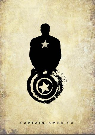 美国队长超级英雄复古电影海报设计P...