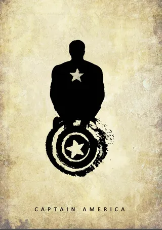 美国队长超级英雄复古电影海报设计P...