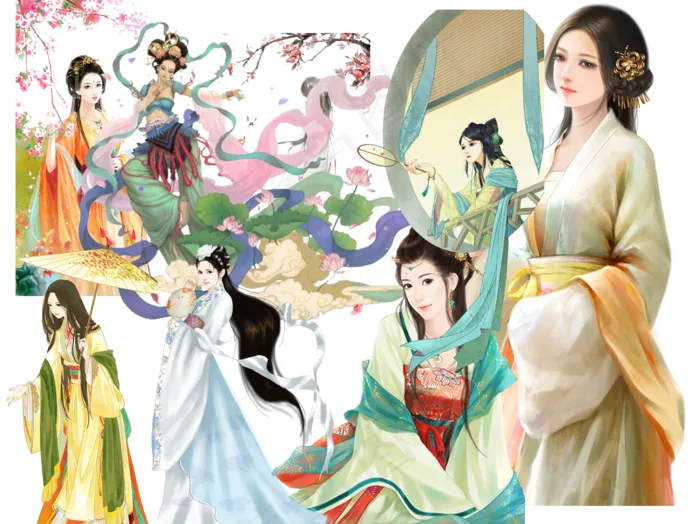 中国风古代戏剧古典美女psd模版下载