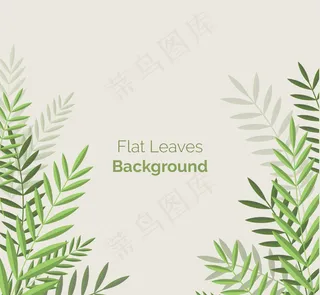 简单背景与平坦的棕榈叶
