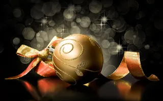 圣诞球丝带光斑背景