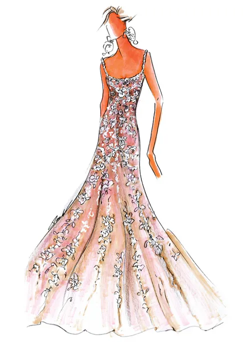 吊带长裙设计图