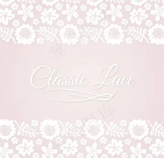 对称蕾丝花卉边框矢量素材下载