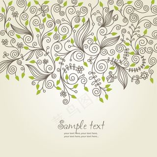 淡雅花纹背景矢量素材4