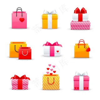 精致礼盒购物袋设计矢量素材