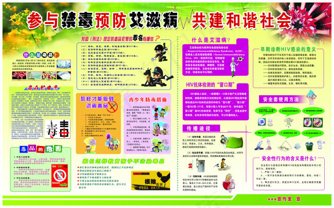 参与禁毒预防艾滋病(7874X4921(DPI:50))psd模版下载