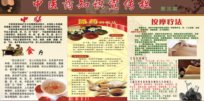 中医知识宣传栏图片(6180X3402(DPI:72))psd模版下载