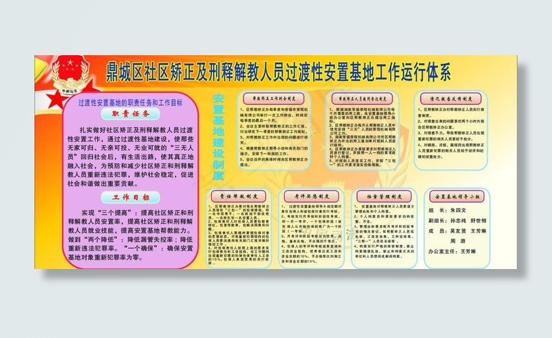 鼎城社区矫正办橱窗图片cdr矢量模版下载