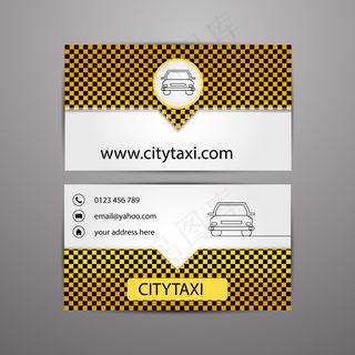 创意黄色格子矢量名片