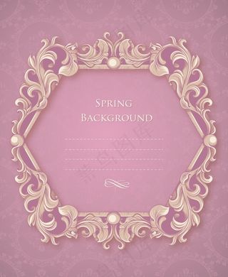 春天开花的花卉背景矢量插画