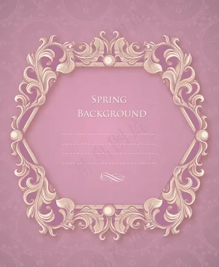 春天开花的花卉背景矢量插画