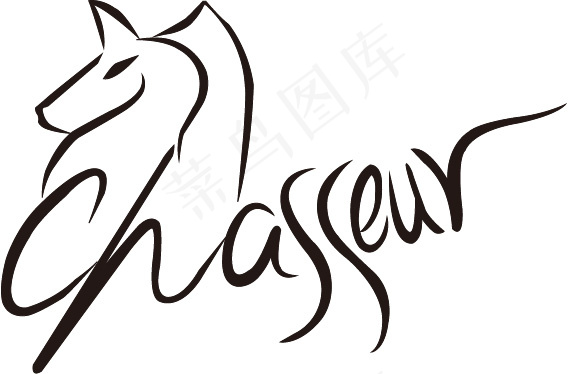 简洁线条艺术字体广告商业服装矢量图