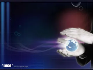 手握地球商务ppt模板