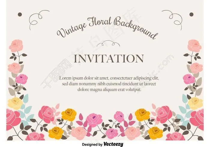 花邀请背景eps,ai矢量模版下载