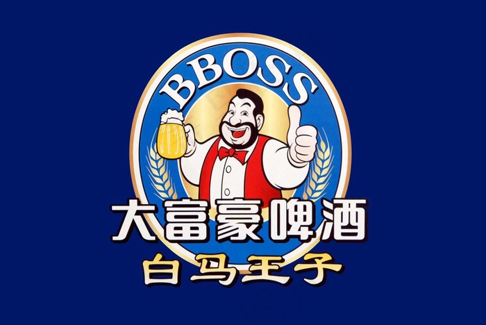 大富豪啤酒白马王子logo图片psd模版下载