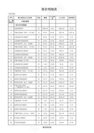 大酒店装饰报价表(预算书)