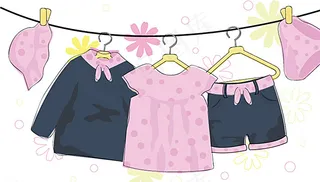 卡通女婴服装矢量素材图片