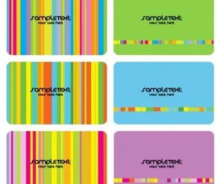 七种颜色的彩色卡片模板卡
