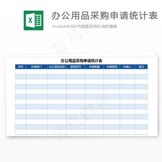 办公用品采购申请统计表