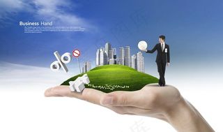 创意手势商业海报图片