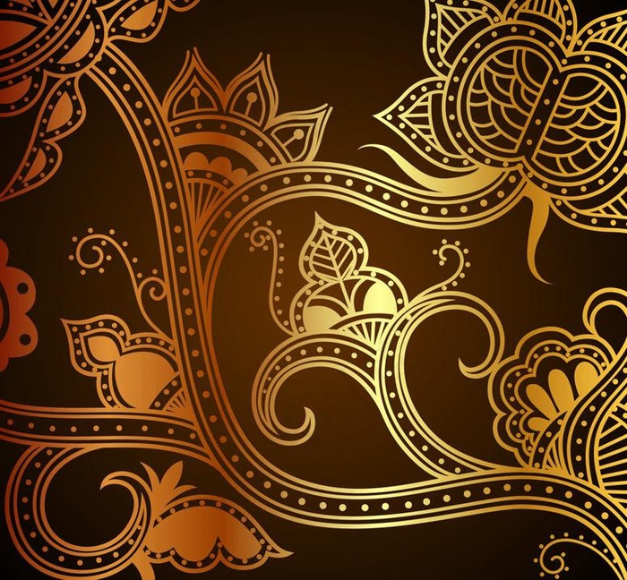 金色欧式梦幻花纹花朵图片