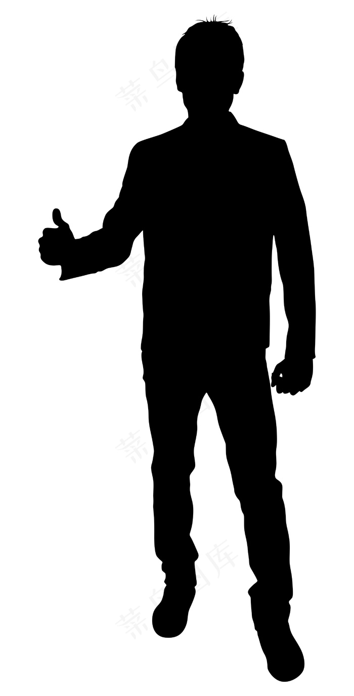 人竖起大拇指的形状显示