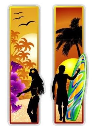 男性和女性旅游banner矢量剪影