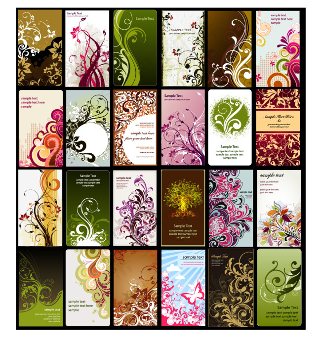 潮流时尚花纹卡片