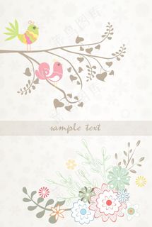 矢量春天花卉背景