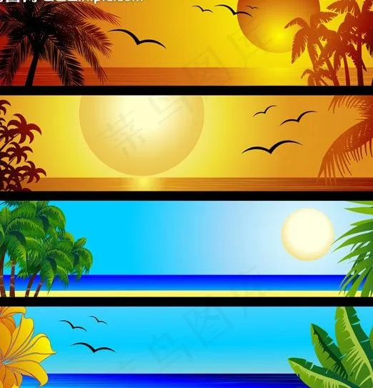 夏天横幅banner图片eps,ai矢量模版下载