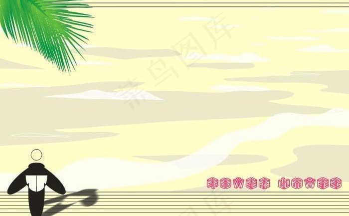 小人树叶信纸图片cdr矢量模版下载