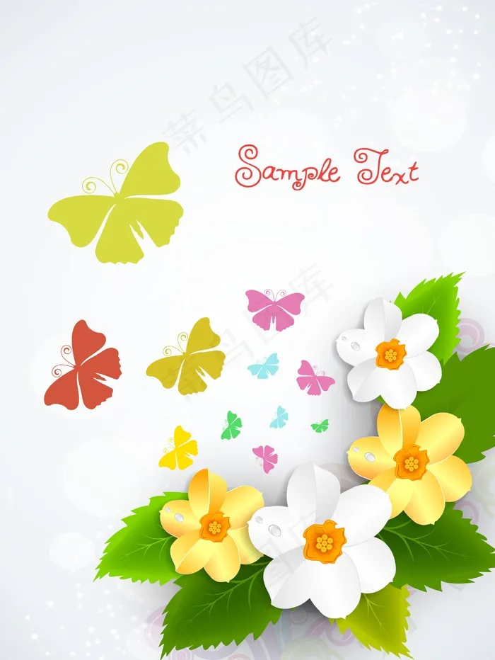 矢量蝴蝶花eps,ai矢量模版下载