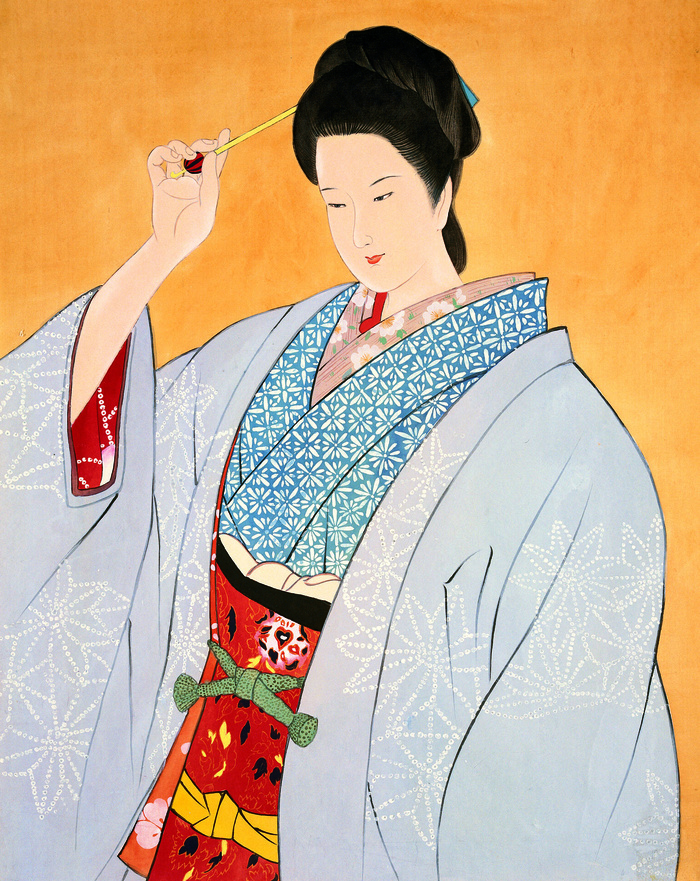 插发簪的东洋女