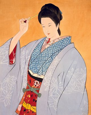 插发簪的东洋女