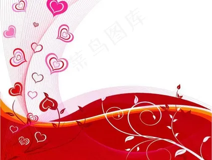 情人节花纹背景矢量素材