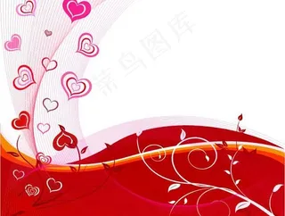 情人节花纹背景矢量素材
