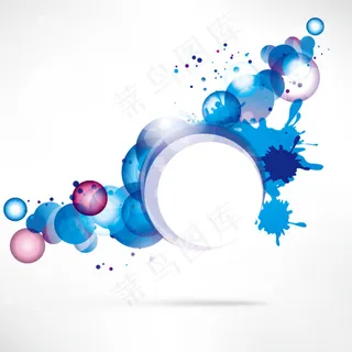 时尚彩绘圆形背景