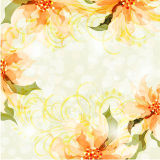 绚烂的花朵背景邀请卡图片